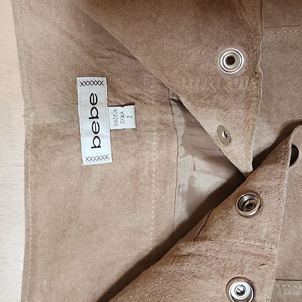 Suede bebe beige skirt size 2 - Picture 3 of 3